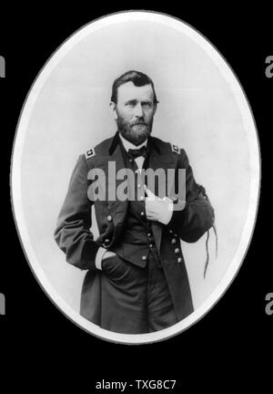 Ulisse S Grant (1822-1885) diciottesimo presidente degli Stati Uniti (1869-1877). Durante la Guerra Civile americana (1861-1865), egli era il generale in capo dell'Unione eserciti Foto Stock