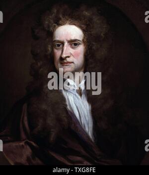 Godfrey Kneller Scuola di inglese Sir Isaac Newton, fisico inglese, matematico, astronomo, filosofo Foto Stock