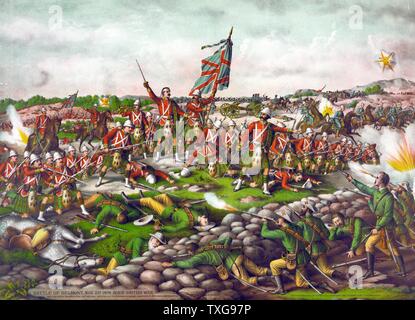 Seconda guerra boera 1899-1902 : Battaglia di Belmont, Orange Free State. Il popolo britannico sotto Lord Methuen attaccando Boer posizione sotto il comandante Prinsloo J. Chromolithograph Foto Stock