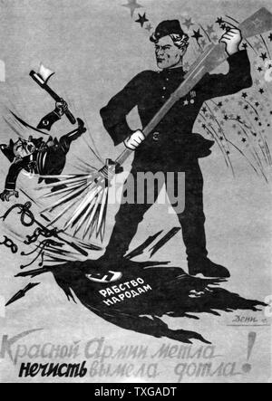 Russia sovietica poster raffigurante la Russia in piedi fino alla Germania nazista 1941 Foto Stock