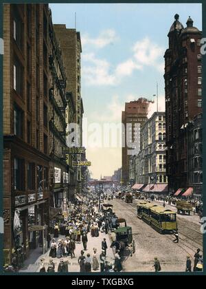 State Street, a nord di Madison, Chicago Foto Stock