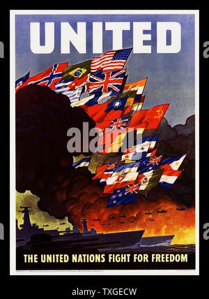 Nazioni Unite Seconda Guerra Mondiale poster Foto Stock