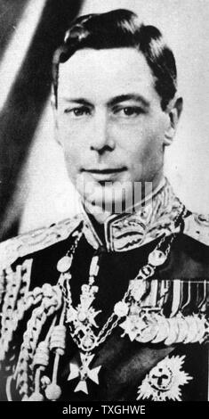 Ritratto fotografico di King George VI (1895-1952), Re del Regno Unito e signorie del Commonwealth britannico. In data xx secolo Foto Stock