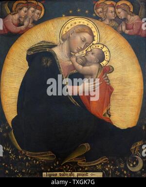 Pittura intitolato " La Madonna dell' Umiltà da Lippo di Dalmasio (1360-1410) un pittore italiano. Datato xiv secolo Foto Stock