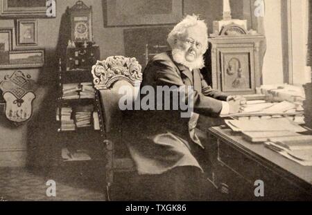 Ritratto fotografico di Henrik Ibsen (1828-1906) un drammaturgo norvegese, direttore del teatro e poeta. Datata del XIX secolo Foto Stock