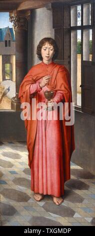 Trittico dipinto intitolato "Donne Trittico' di Hans Memling (1430-1494) un tedesco Early Netherlandish pittore. Datata xv secolo Foto Stock