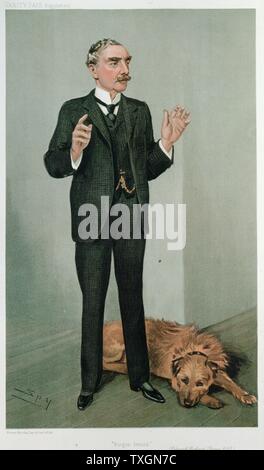 Henry, Edward Richard dito il cui sistema di stampa è stato adottato dalla polizia metropolitana (Scotland Yard) nel 1901. Cartone animato da "PY" (Leslie Ward) dall' Vanity Fair', Londra, 1905. Colore Foto Stock