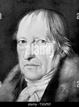 George Wilhlem Friedrich Hegel (1770-1831) Tedesco filosofo idealista. La sua filosofia difficile, considerato da molti oscuri, ha una grande influenza sulla marxisti positivisti Existentialists e. Foto Stock