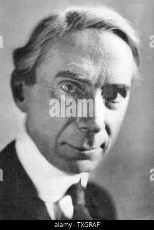 Bertrand Arthur William Russel, 3° Earl Russell (1872-1970). British filosofo e matematico. Premio Nobel per la letteratura 1950 Foto Stock