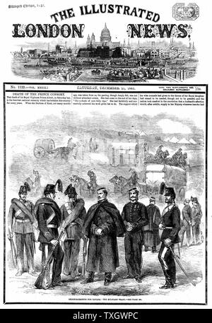 Albert (1819-61) consorte della regina Victoria dal 1840 la morte del principe Alberto, 14 dicembre 1861 Masthead di 'Illustrated London News' mostra bordo nero che denota la nazione è in lutto Foto Stock