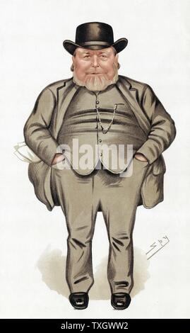 Giuseppe Arch (1826-1919) inglese sindacalista, politico, lavoratore agricolo. Fondatore dell Unione Nazionale degli operai agricoli 1886 Cartoon da "PY" (Leslie Ward) da "Vanity Fair', quando divenne parlamentare liberale per il Nord Ovest di Londra di Norfolk Foto Stock