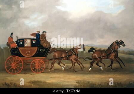 D Dally di York. Pittore inglese 'Edinburgh-London Royal Mail'. Olio su tela Foto Stock