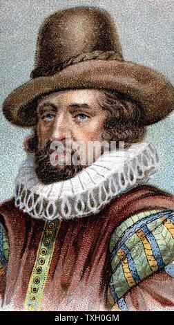 Francis Bacon (1561-1626) Viscount St Albans. Filosofo inglese, scienziato e statista. Lord Cancelliere 1618. Nel campo della scienza raccomanda di osservazione e di esperimento anziché aristotelica logica deduttiva. Nei primi anni del XX secolo chromolithograph Foto Stock