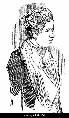 Annie Besant (nato il legno - 1847-1933). Socialista britannico e theosophist. Incisione su legno 1890. Foto Stock
