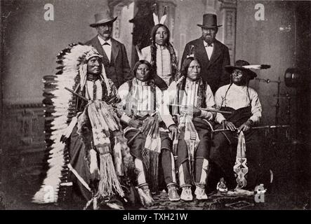 Sioux Chiefs dopo un incontro alla Casa Bianca di Washington, Stati Uniti d'America c1877. North American Indian. I popoli indigeni. Foto Stock