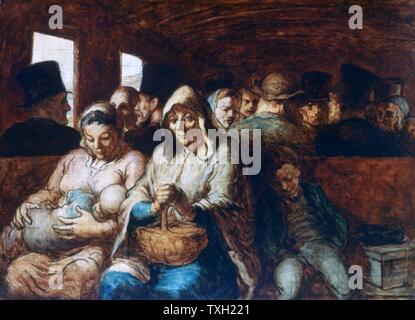 Honoré Daumier Scuola Francese il carrello Third-Class c.1862-1864. Olio su tela New York, Metropolitan Museum of Art Foto Stock