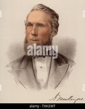 Alexander Mackenzie (1822-1892) politico canadese. Nato a Logieraith, Perthshire Scozia, ha emigrato in Canada nel 1842. Primo Primo ministro liberale del Canada (1873-1878) e il leader dell opposizione (1878-1880). Da "Il moderno Portrait Gallery" (London, c1880). Litografia colorata. Foto Stock