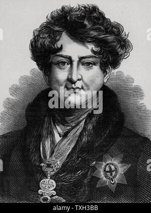 George IV (1762-1830), figlio di Giorgio III, Prince Regent da 1811a causa di suo padre a malattia. Re di Gran Bretagna e Irlanda dal 1820. Membro della dinastia Hanoverian. Incisione su legno c1900. Foto Stock