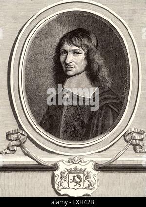 Nicolas Fouquet (1615-1680), francese sovrintendente delle finanze del regno di Luigi XIV fino alla sua arrestation nel 1661. Incisione del XIX secolo. Foto Stock