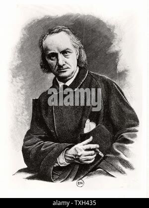 Charles Pierre Baudelaire (1821-1867) poeta francese, critico e traduttore. Incisione dopo una fotografia scattata nel 1864. Foto Stock