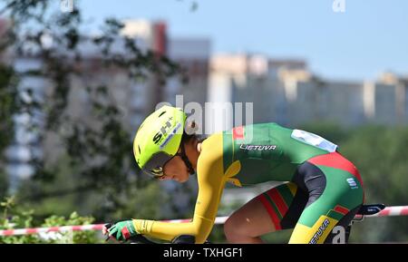 Minsk. La Bielorussia. Il 25 giugno 2019. Silvija Paceviciene (LTU) nel ciclismo crono a 2° European games. Credito: Sport In immagini/Alamy Live News Foto Stock