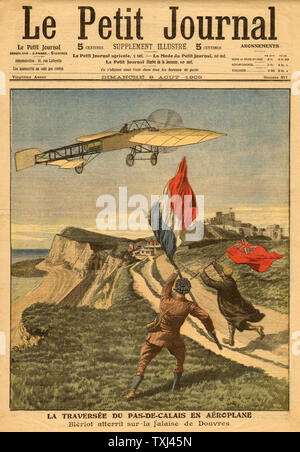 1909 Le Petit Journal front page Louis Bleriot prima Cross-Channel volo Foto Stock
