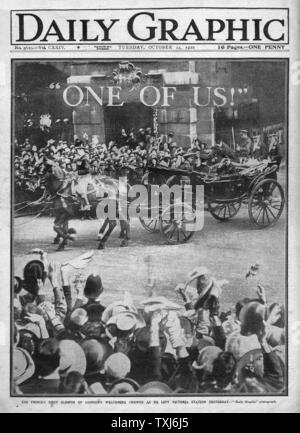 1920 Daily Graphic pagina anteriore reporting Principe di Galles, più tardi re Edward VIII Foto Stock