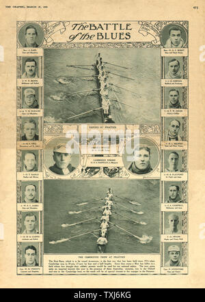 1920 La grafica della pagina anteriore reporting Oxford v Cambridge Boat Race Foto Stock