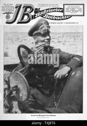 1941 Illustrierte Beobachter Maresciallo di Campo Erwin Rommel in Nord Africa Foto Stock