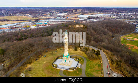 Soldati e marinai monumento, East Rock Park, New Haven, CT, Stati Uniti d'America Foto Stock