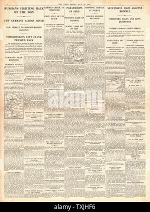 1942 Pagina 4 volte la battaglia di El Alamein e Voronezh, le forze britanniche cogliere isola di La Mayotte e RAF Bomba Wilhelmshaven Foto Stock