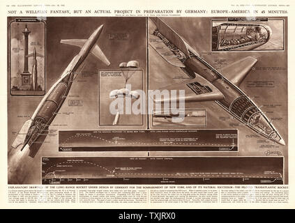 1945 Illustrated London News tedesco V arma A-9 Foto Stock