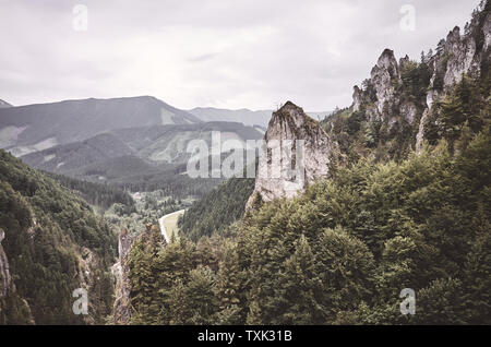 Mala Fatra paesaggio di montagna, tonificazione del colore applicato, Slovacchia. Foto Stock