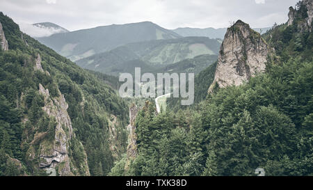 Mala Fatra paesaggio di montagna, tonificazione del colore applicato, Slovacchia. Foto Stock