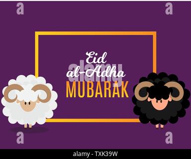 Eid al-Adha, Kurban Bayrami festa musulmana del sacrificio. Vector illustrator Illustrazione Vettoriale