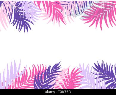 Beautifil Palm Tree foglia sfondo Silhouette illustrazione vettoriale Illustrazione Vettoriale