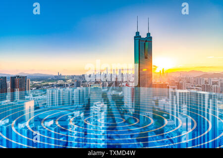 Città di Shenzhen paesaggi e per la scienza e la tecnologia Concept Foto Stock