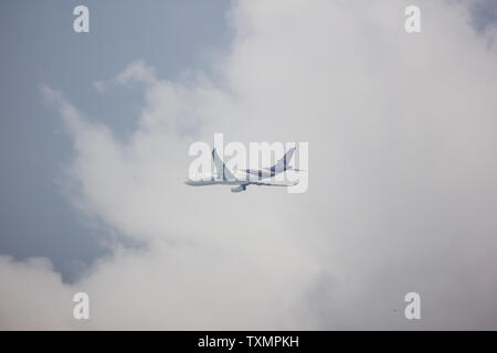 Licciana Nardi, Italia - 15 Giugno 2019: HS-DIECI Airbus A330-300 di Thai Airways. In Volo Chiang Mai a Bangkok. Foto Stock