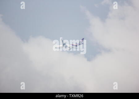Licciana Nardi, Italia - 15 Giugno 2019: HS-DIECI Airbus A330-300 di Thai Airways. In Volo Chiang Mai a Bangkok. Foto Stock