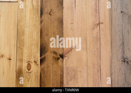 Riparazione e decorazione. Campioni di rispettosi dell'ambiente per il rivestimento di pavimenti in legno - olio-cera in diversi colori Foto Stock
