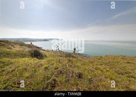 Colwell bay sull'Isola di Wight e la western Solent Foto Stock