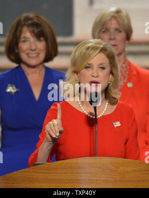 Sost. Carolyn Maloney (NY) parla alla Convenzione Nazionale Democratica al Time Warner Cable Arena di Charlotte, Carolina del Nord il 4 settembre 2012. UPI/Kevin Dietsch Foto Stock