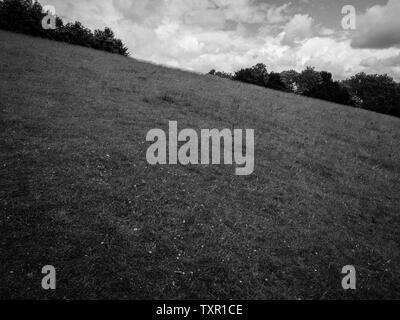 Bianco e Nero paesaggio del Berkshire Downs, Streatley, Berkshire, Inghilterra, Regno Unito, GB. Foto Stock