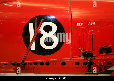 1925 Morris Oxford 'Flash rosso' speciale. Costruito in gara a Brooklands. British Motor Museum, Gaydon, REGNO UNITO Foto Stock