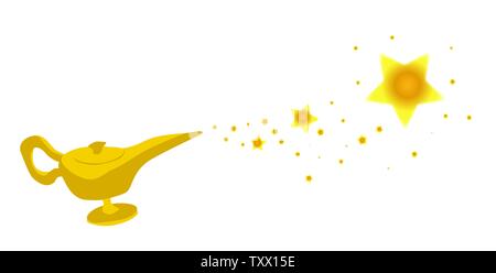 La lampada magica dall'Aladdin Arabian Nights come backgropund Illustrazione Vettoriale