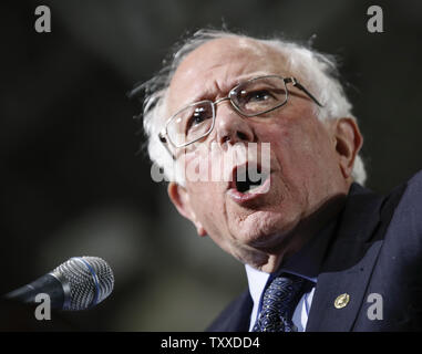 Il Sen. Bernie Sanders parla al secondo evento della sua campagna presidenziale per il 2020 elezione a Navy Pier a Chicago il 3 marzo 2019. Foto di Kamil Krzaczynski/UPI Foto Stock