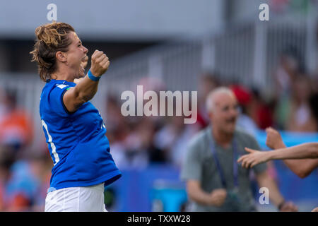 Montpellier, Francia. Il 25 giugno 2019. Cristiana Girelli (Italia) durante il FIFA Coppa del Mondo Donne Francia 2019 Round di 16 match tra Italia 2-0 la Cina a Stade de la Mosson di Montpellier, Francia, giugno25, 2019. Credito: Maurizio Borsari/AFLO/Alamy Live News Foto Stock