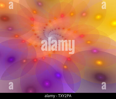 Abstract a spirale con sfondo luminoso parti di vorticazione. Spirale incandescente. Il flusso di energia in tunnel. shine cornice rotonda con cerchi di luce effetto luce. gl Foto Stock