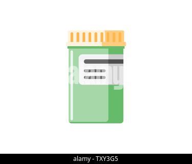 Pillola PER IL FLACONE DELLE CAPSULE. Medico vaso contenitore per compresse di medicinali e medicina piatta illustrazione vettoriale Illustrazione Vettoriale