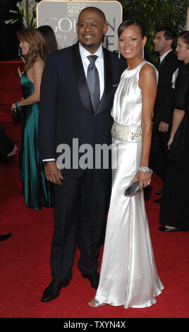 Forest Whitaker e sua moglie Keisha arrivano al sessantaquattresimo Annuale di Golden Globe Awards di Beverly Hills, la California il 15 gennaio 2007. (UPI foto/Jim Ruymen) Foto Stock